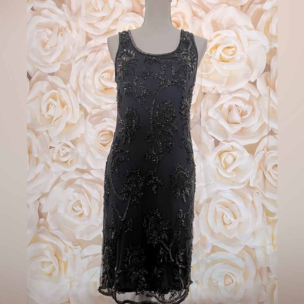 Beautiful beaded knee length cocktail dress size 10